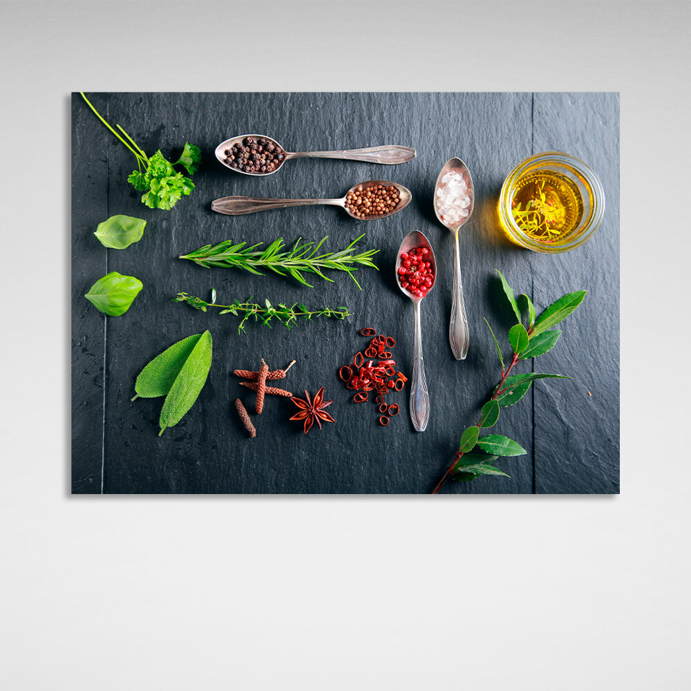 For the kitchen Spices and herbs Canvas Wall Art Print For Kitchen