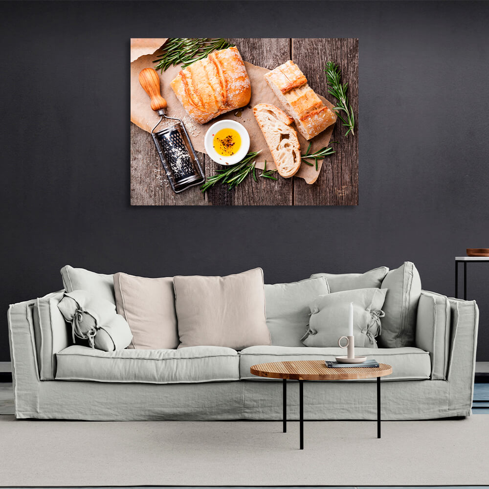 For the kitchen Bread and butter Canvas Wall Art Print For Kitchen