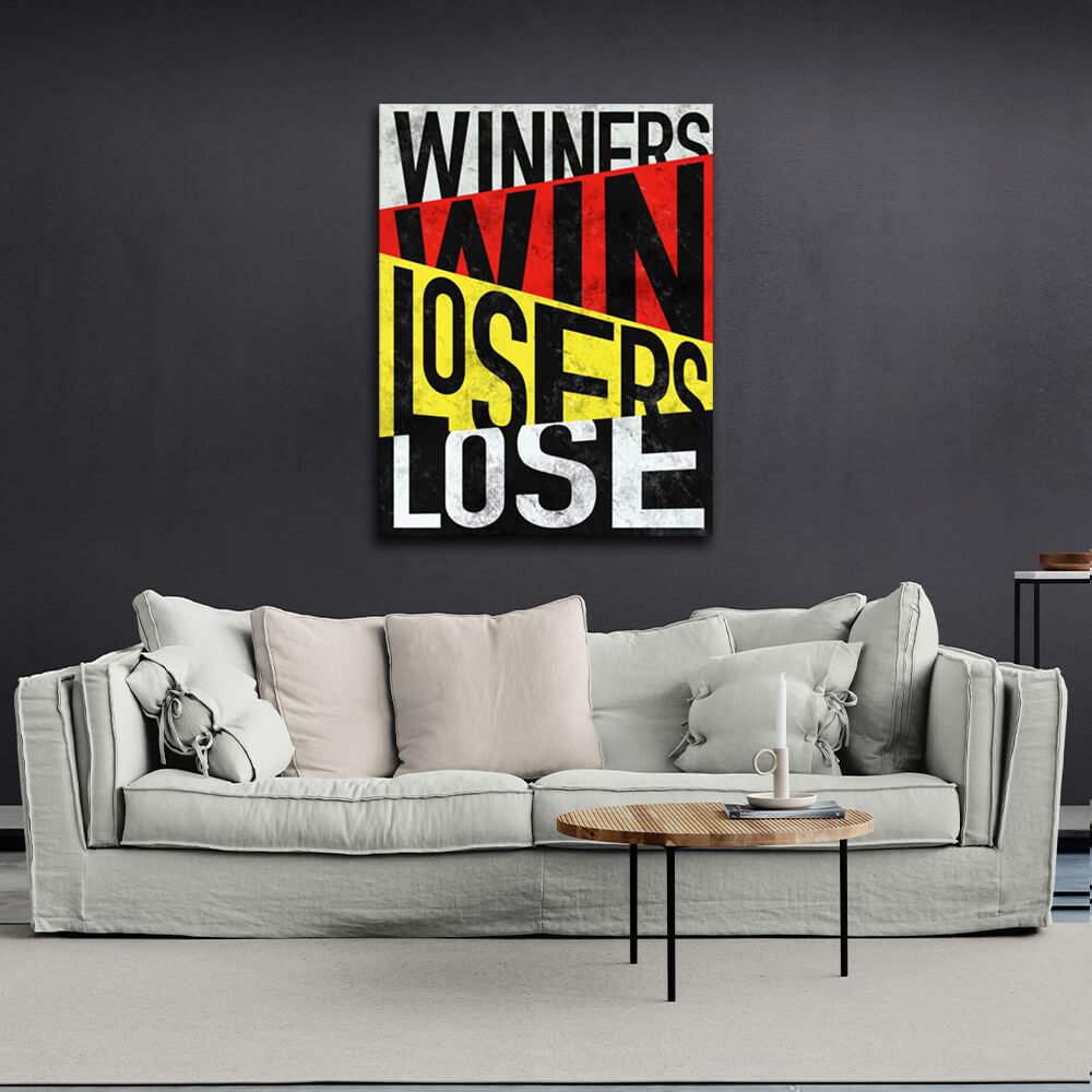 For motivation Winners win Motivational Canvas Wall Art Print