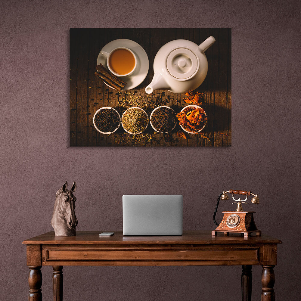 For the kitchen A kettle of tea Canvas Wall Art Print For Kitchen