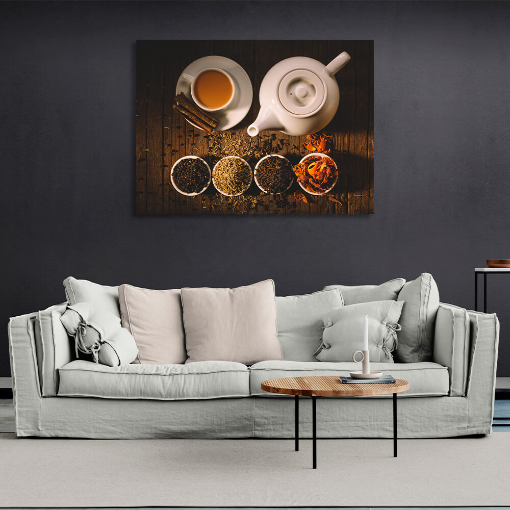 For the kitchen A kettle of tea Canvas Wall Art Print For Kitchen