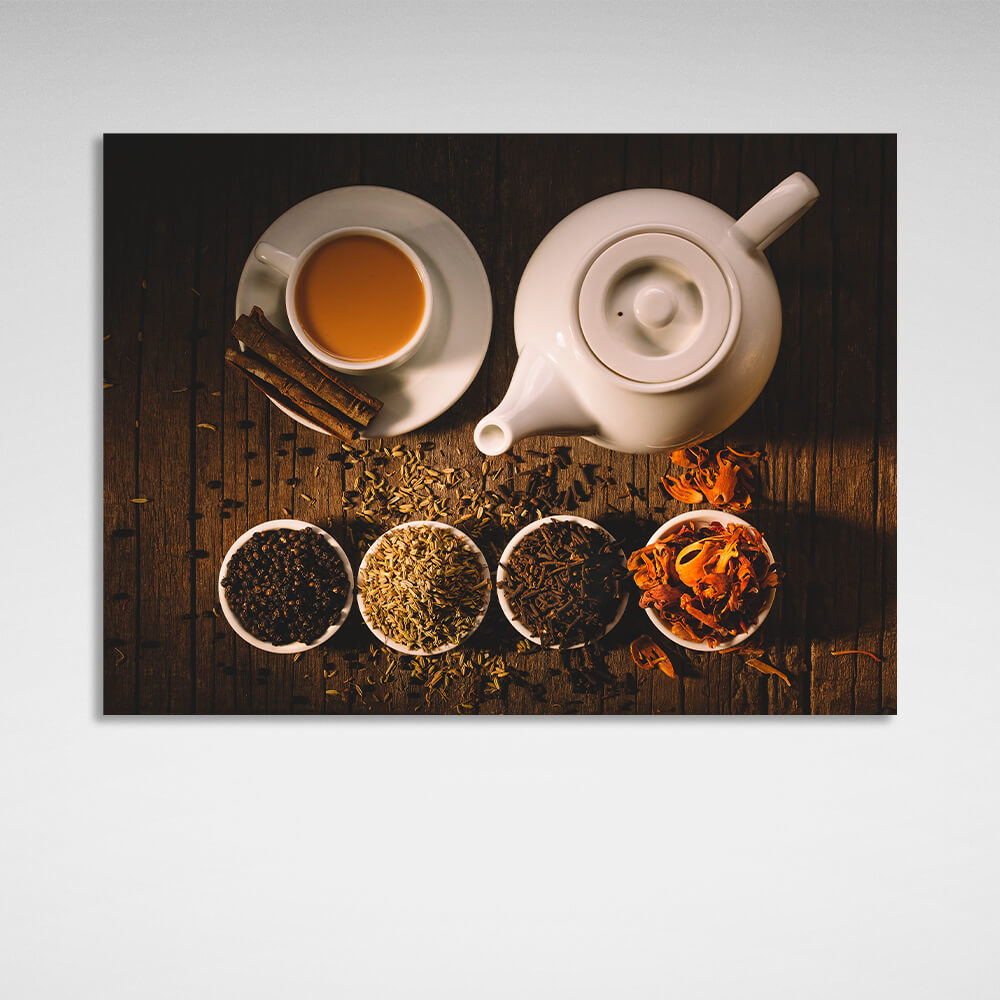 For the kitchen A kettle of tea Canvas Wall Art Print For Kitchen