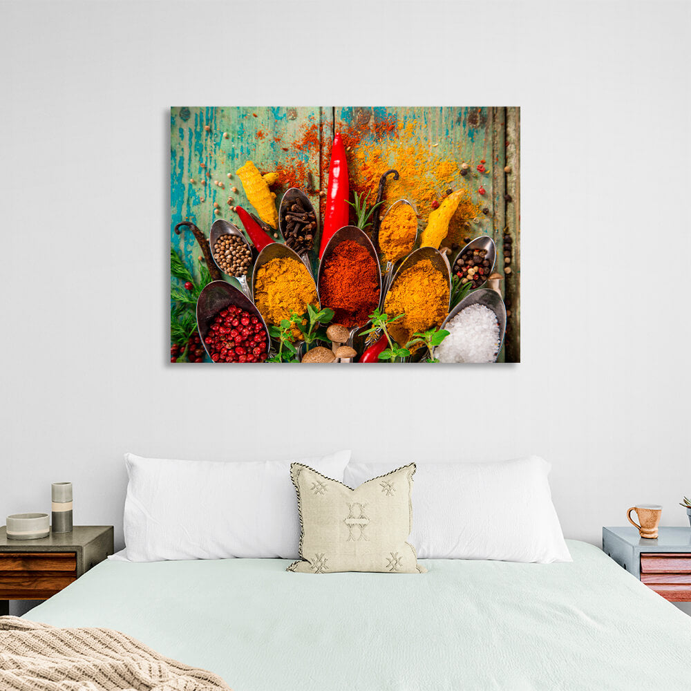 For the kitchen Spices and condiments Canvas Wall Art Print For Kitchen