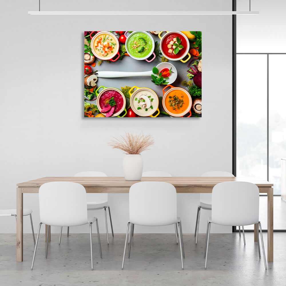 For the kitchen Colorful soups Canvas Wall Art Print For Kitchen