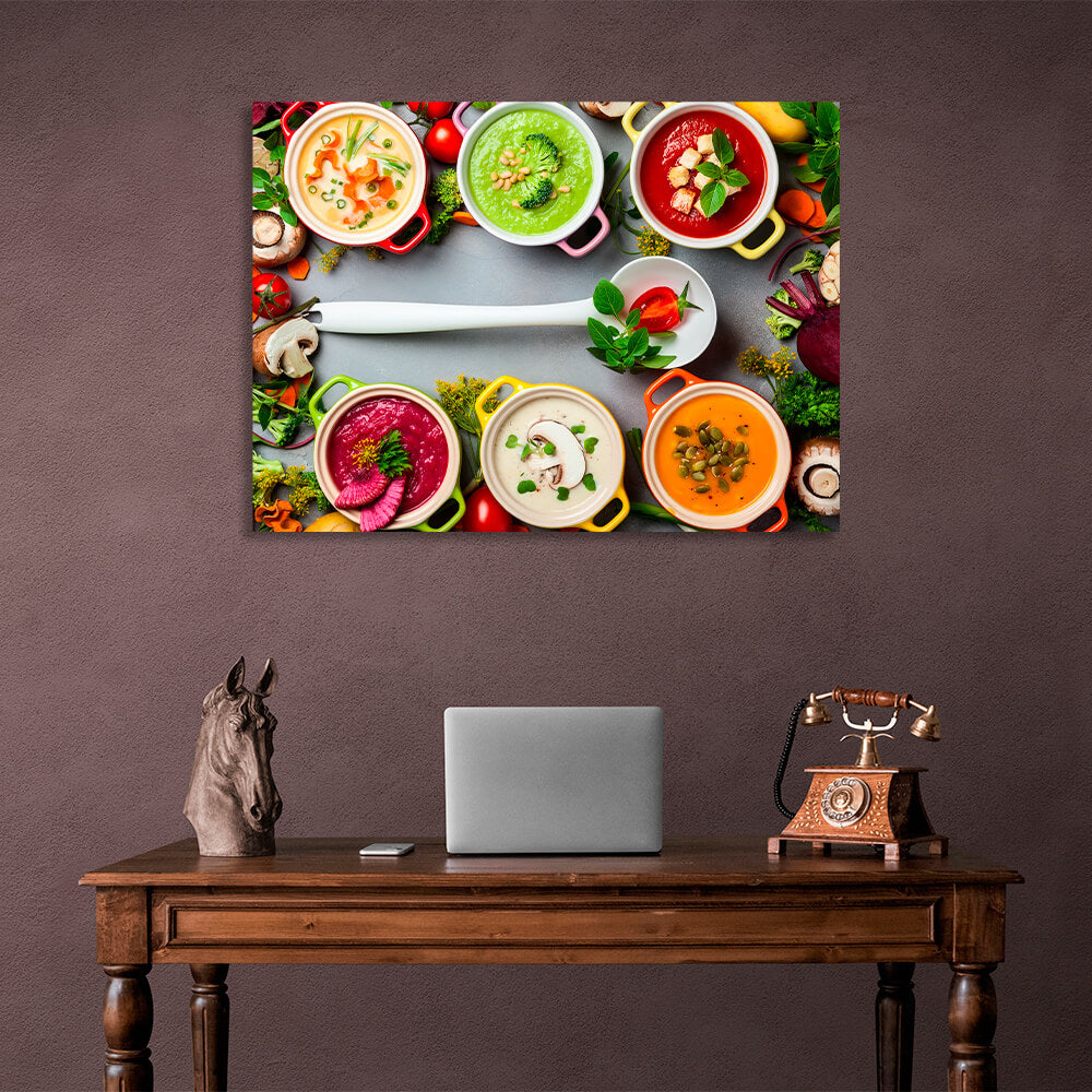 For the kitchen Colorful soups Canvas Wall Art Print For Kitchen