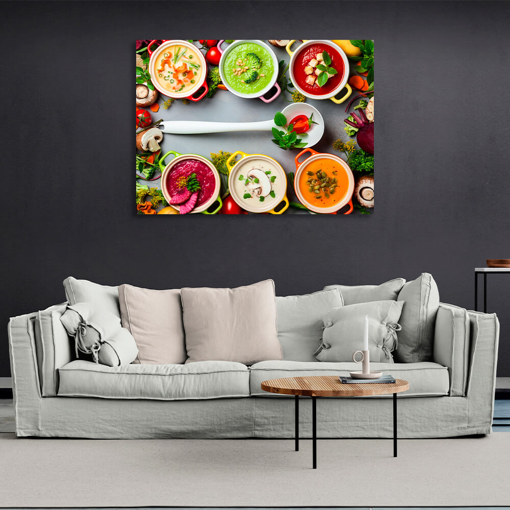 For the kitchen Colorful soups Canvas Wall Art Print For Kitchen