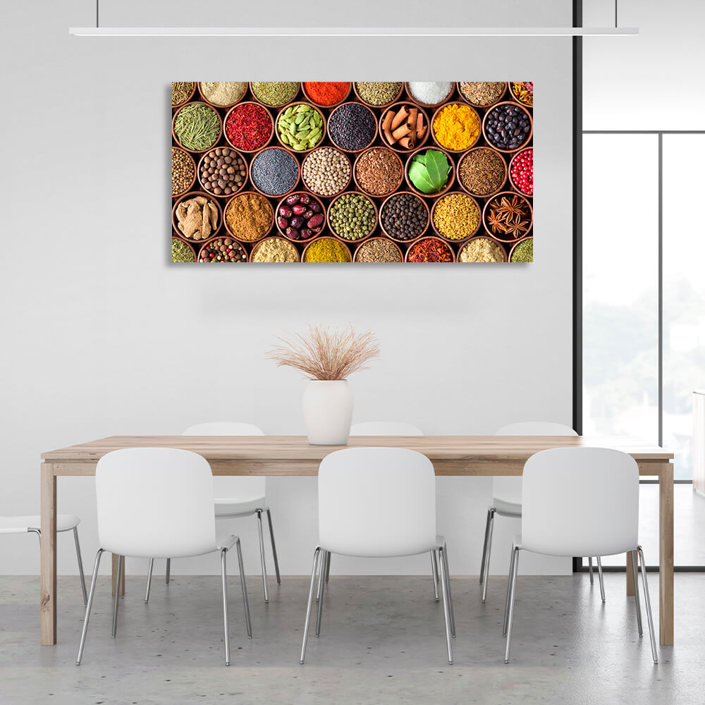 For the kitchen Spice plates Canvas Wall Art Print For Kitchen