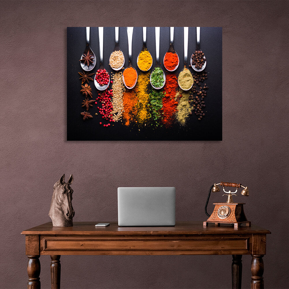 For the kitchen Spices by the spoonful Canvas Wall Art Print For Kitchen