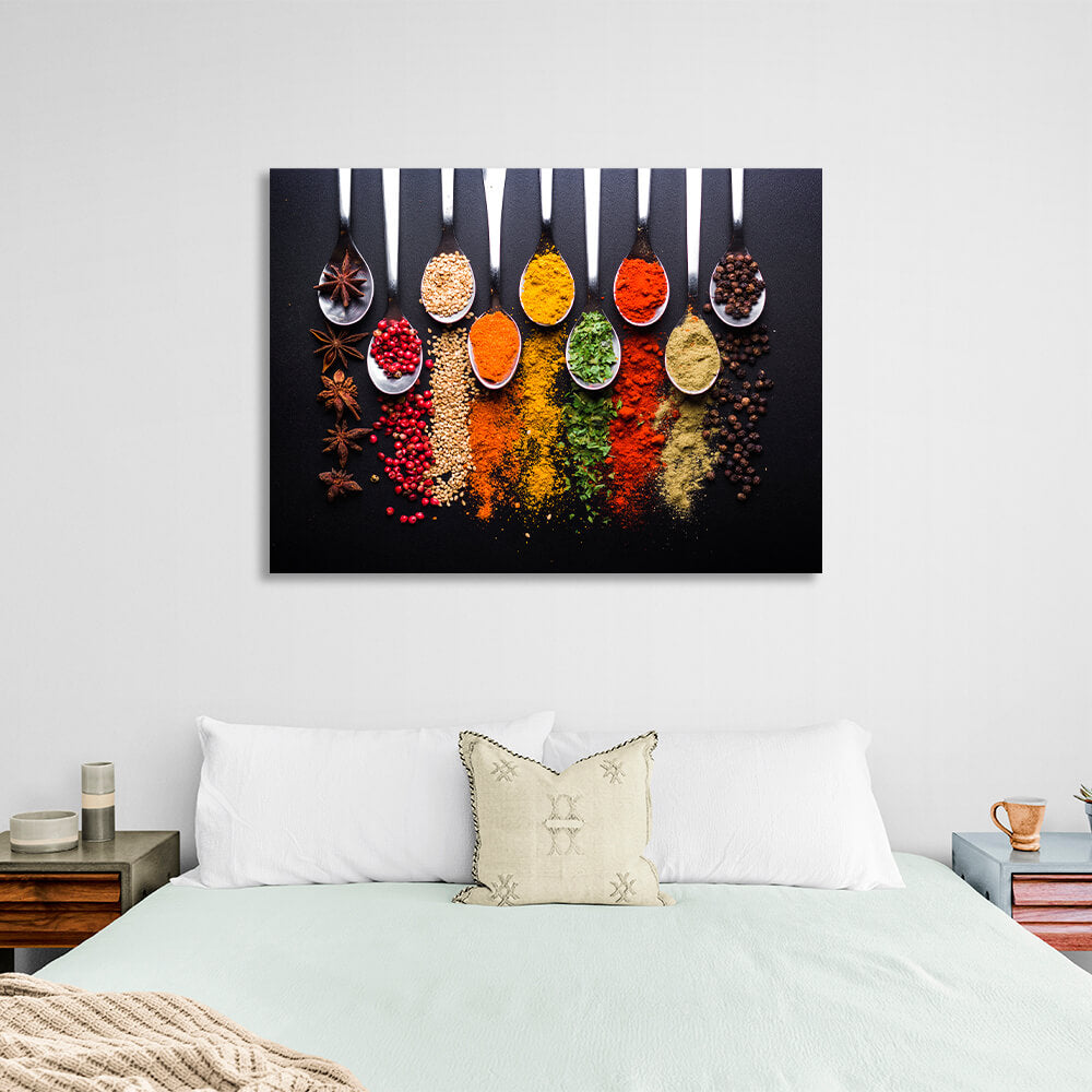 For the kitchen Spices by the spoonful Canvas Wall Art Print For Kitchen