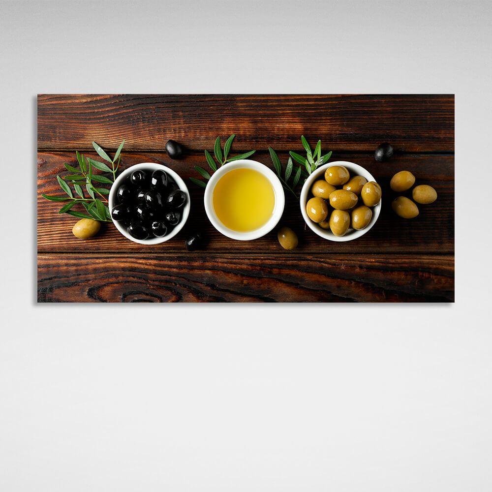 For the kitchen Olives and olive oil Canvas Wall Art Print For Kitchen