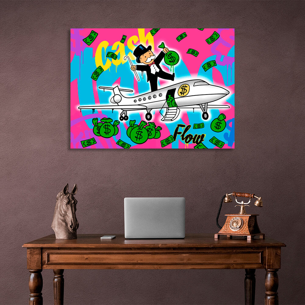 Cash Flow Inspirational Canvas Wall Art Print