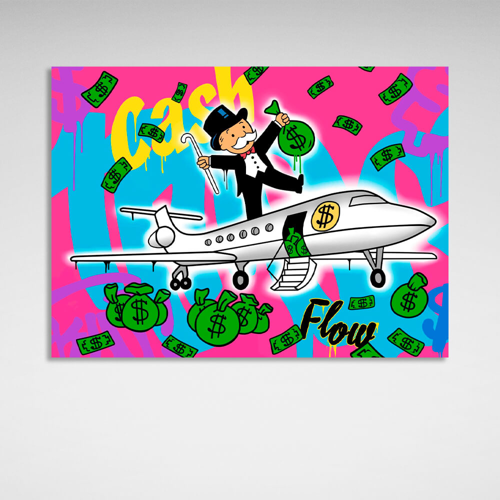 Cash Flow Inspirational Canvas Wall Art Print