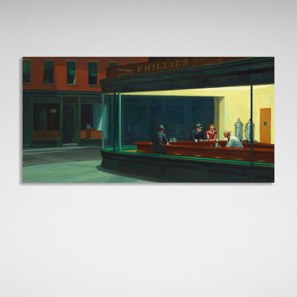 Reproduction Midnighters Edward Hopper Reproduction Canvas Wall Art Print