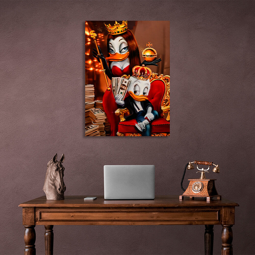 Little Scrooge and the crown Inspirational Canvas Wall Art Print