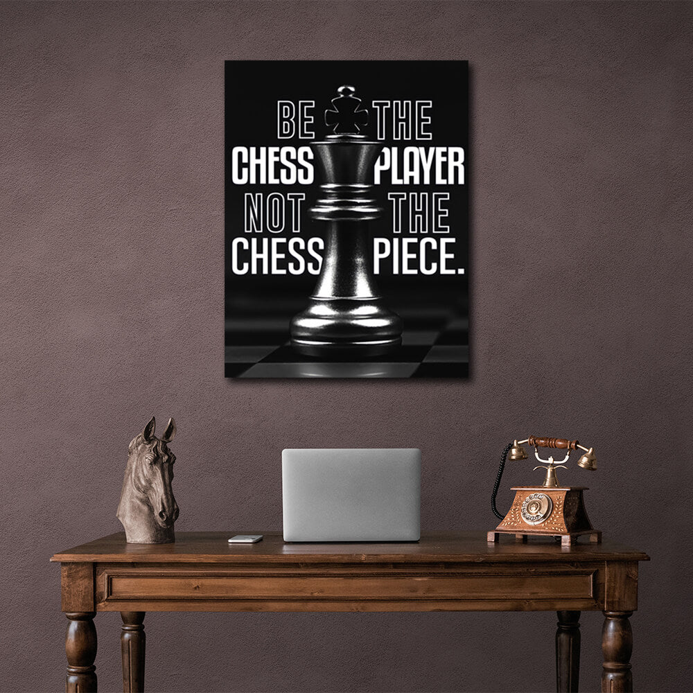 For motivation Chess King Black Motivational Canvas Wall Art Print