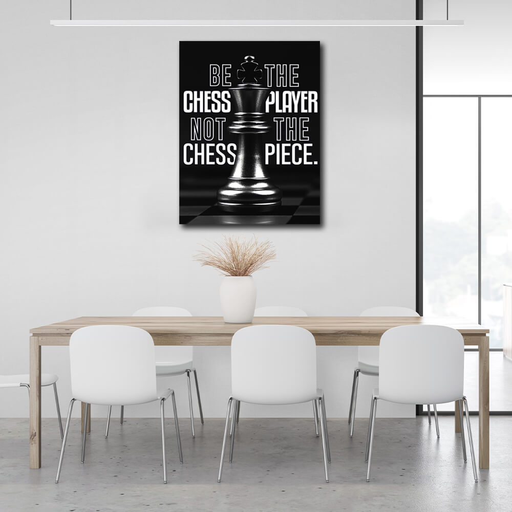 For motivation Chess King Black Motivational Canvas Wall Art Print