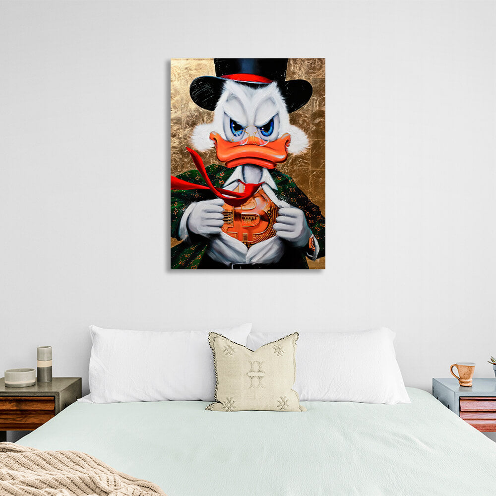 Scrooge super-hero Bitcoin Gucci Inspirational Canvas Wall Art Print