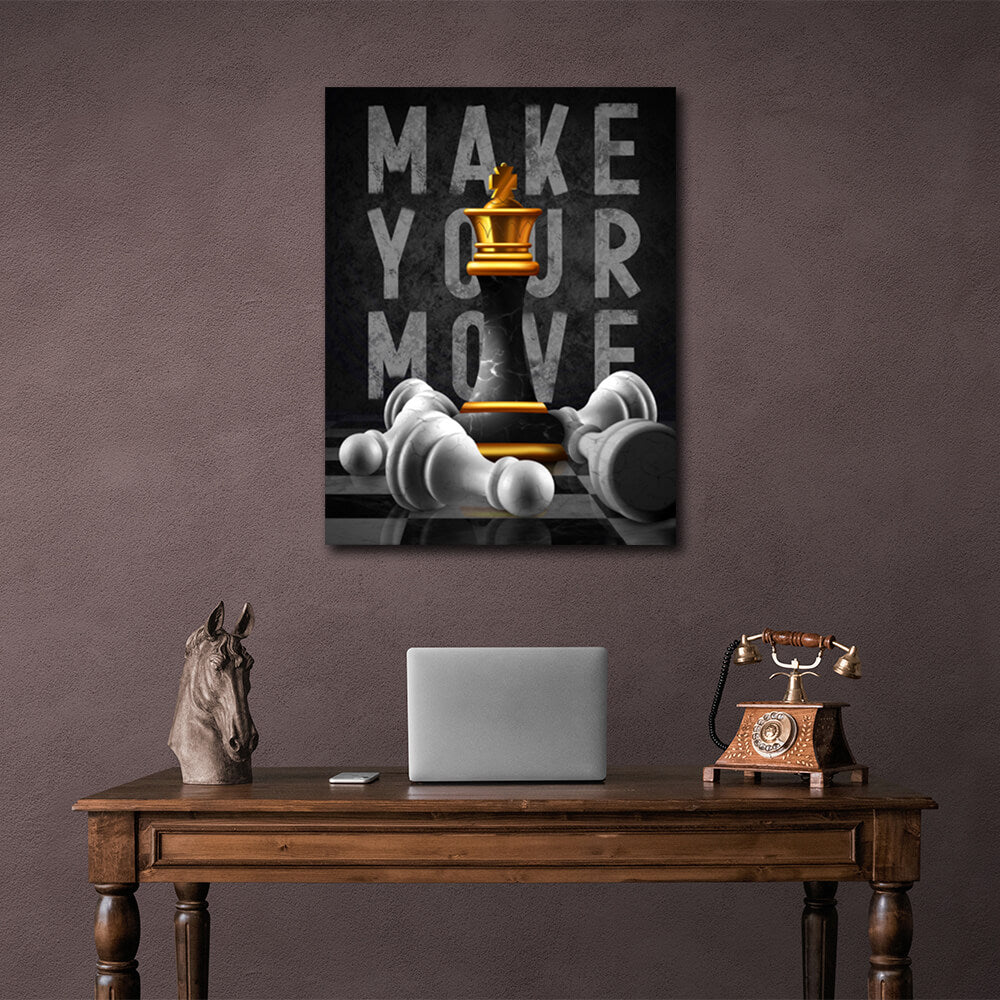 For motivation Make your move Motivational Canvas Wall Art Print