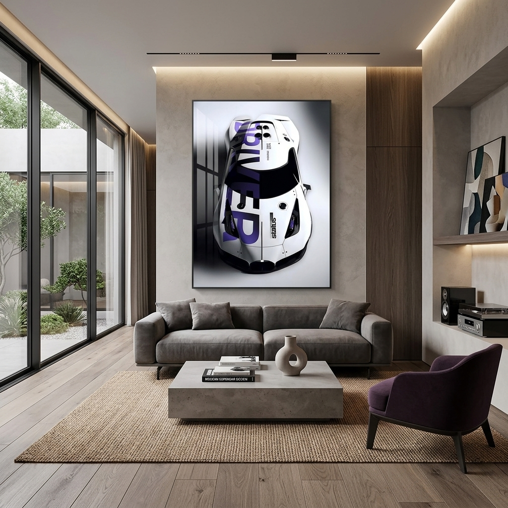 Leinwandbild „Bugatti – Weißes Auto“
