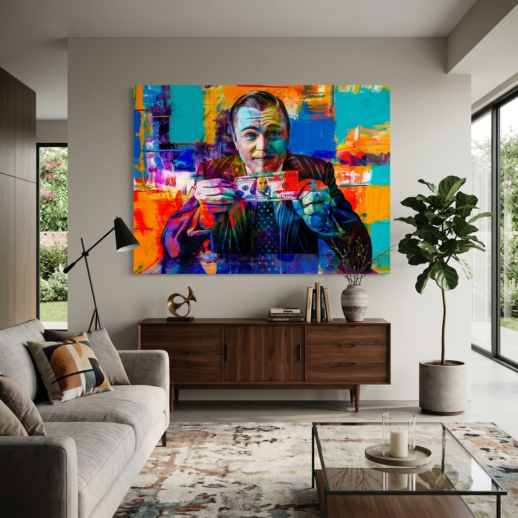 Wolf of Wall Street graffiti Motivational Canvas Wall Art Print