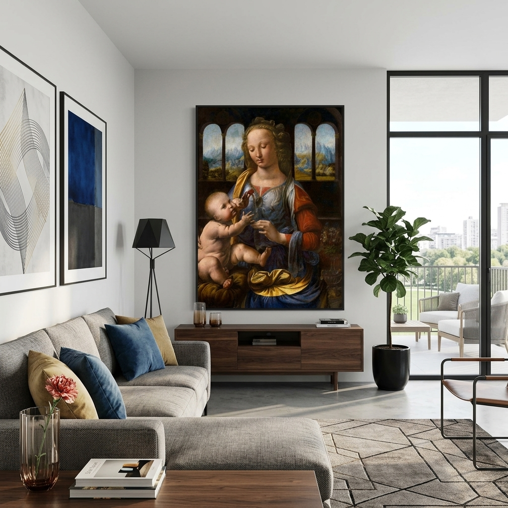 Reproduktion Madonna mit einer Nelke Reproduktion Leinwand Wand Kunstdruck