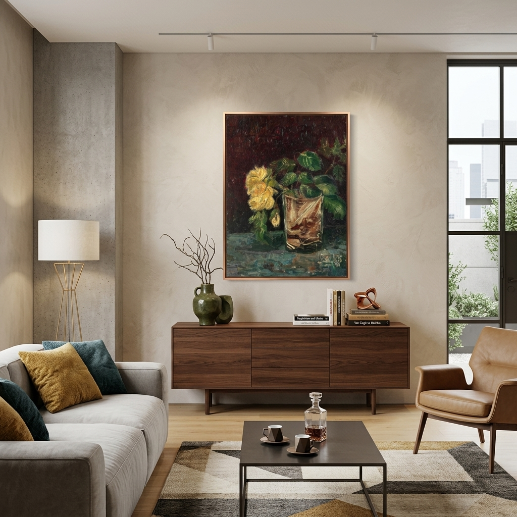 Reproduktion Gelbe Rosen Reproduktion Leinwand Wand Kunstdruck