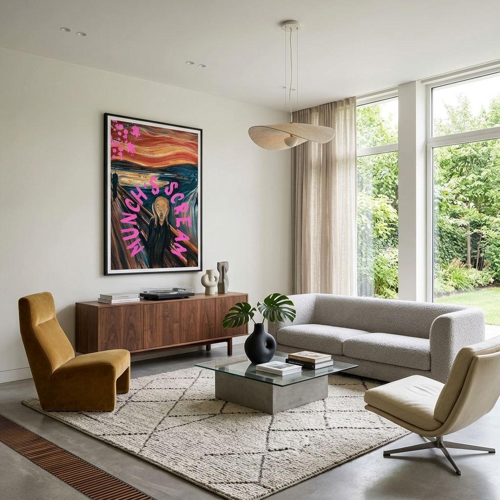 Kunstdruck auf Leinwand, Motiv „Munchs Schrei“
