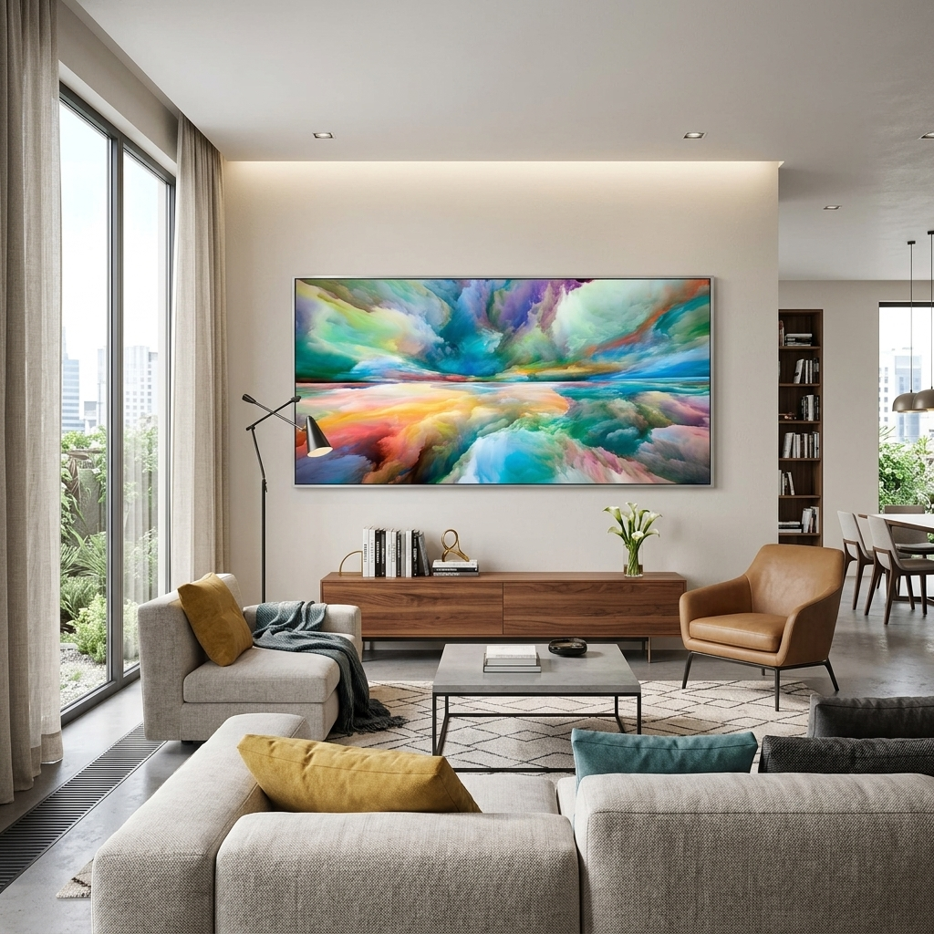 Leinwandbild „Regenbogenwolken Abstraktion“