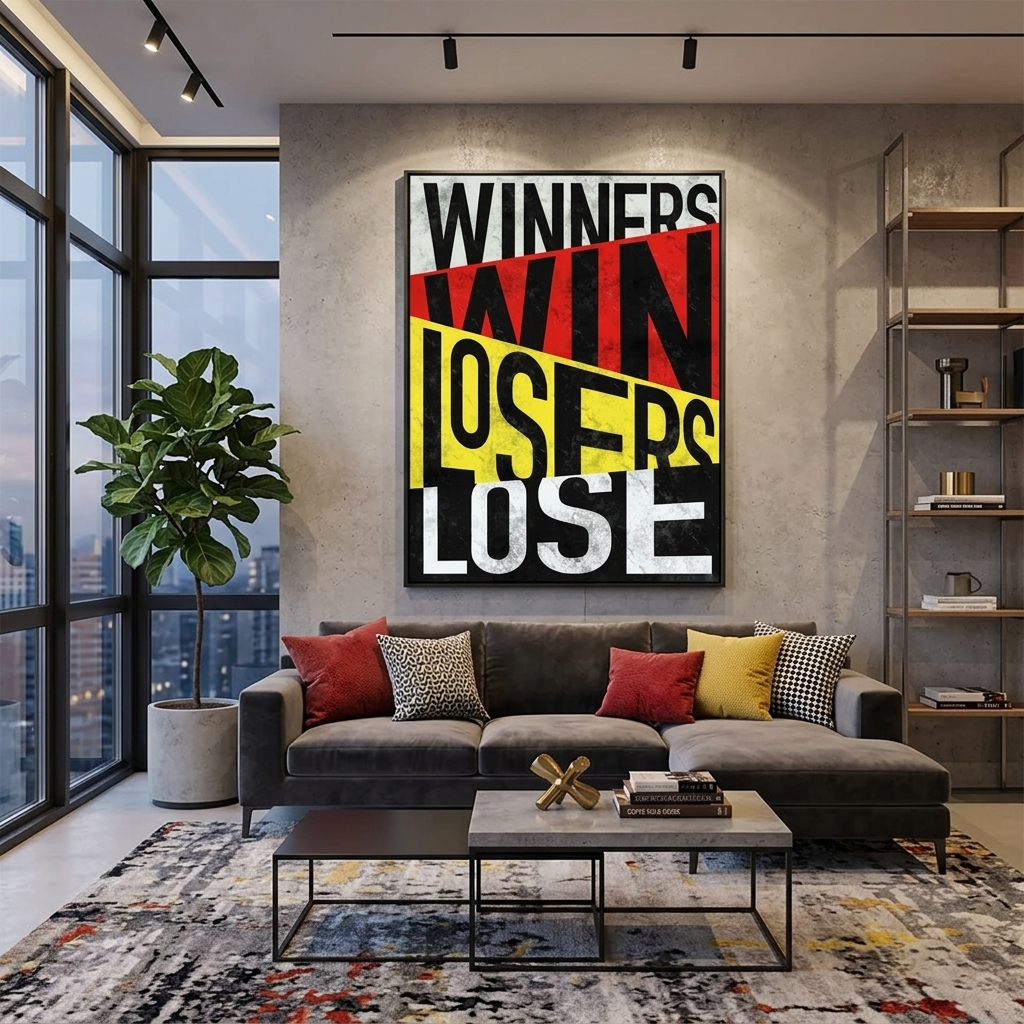 Zur Motivation Gewinner gewinnen motivierender Leinwand-Kunstdruck