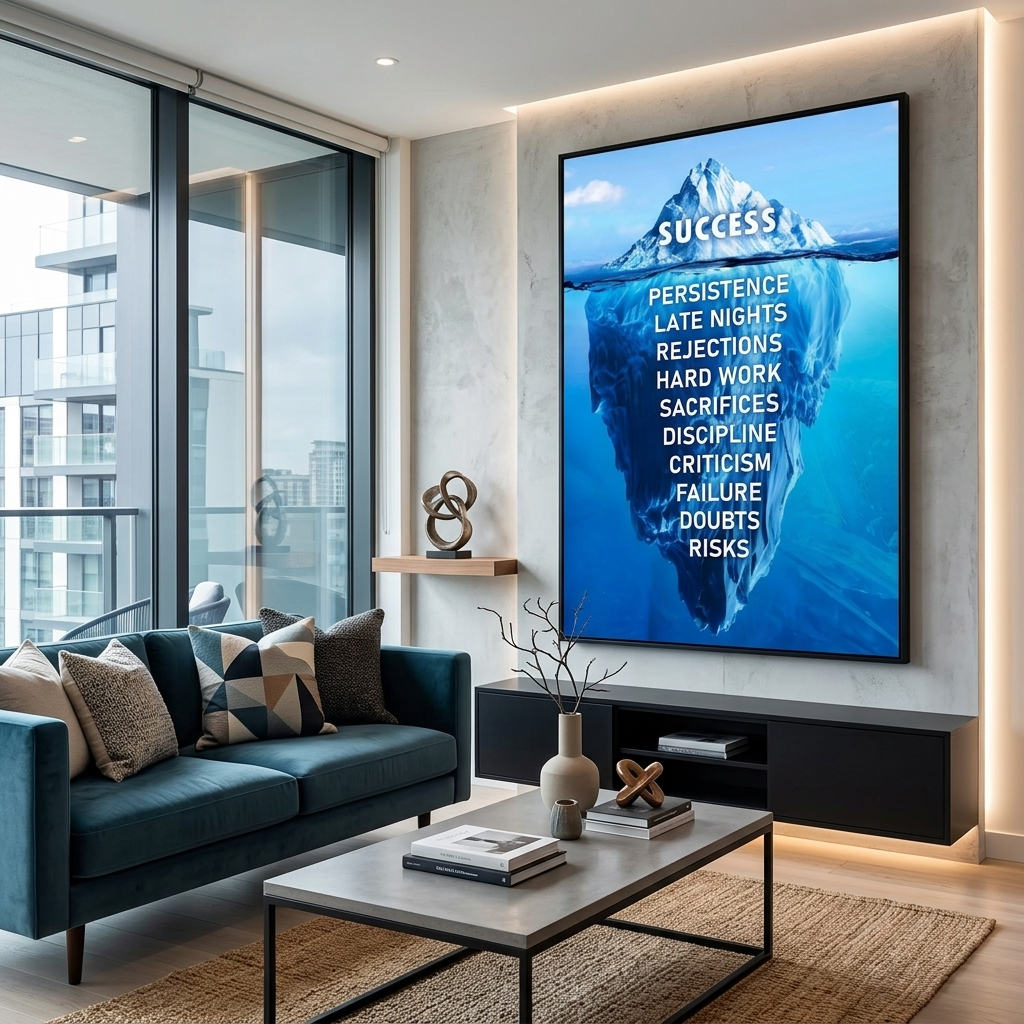 Leinwandbild „Success Iceberg“, motivierend, Wandbild