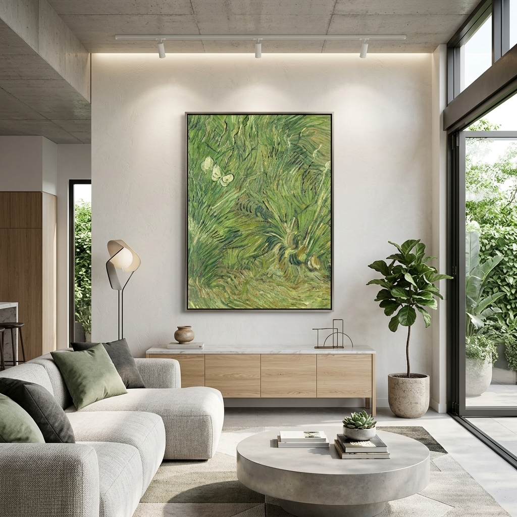 Reproduktion „Der Garten der Schmetterlinge“ von Vincent van Gogh, Reproduktion auf Leinwand, Wand-Kunstdruck