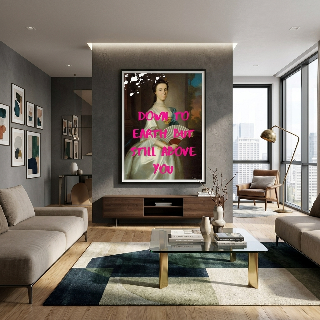 Kunstdruck auf Leinwand, bodenständig, aber dennoch über dir