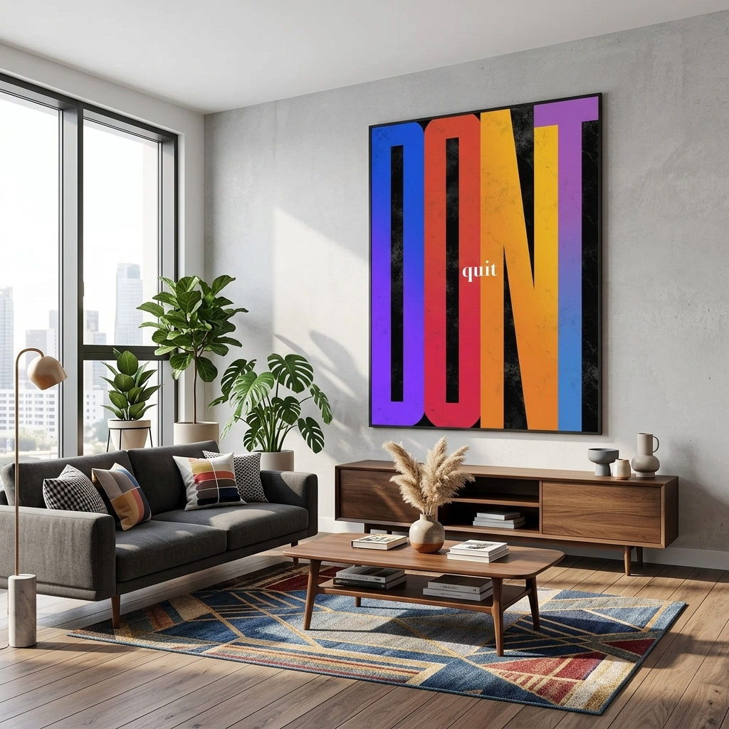 Um zu motivieren, geben Sie nicht auf, motivierender Leinwand-Kunstdruck