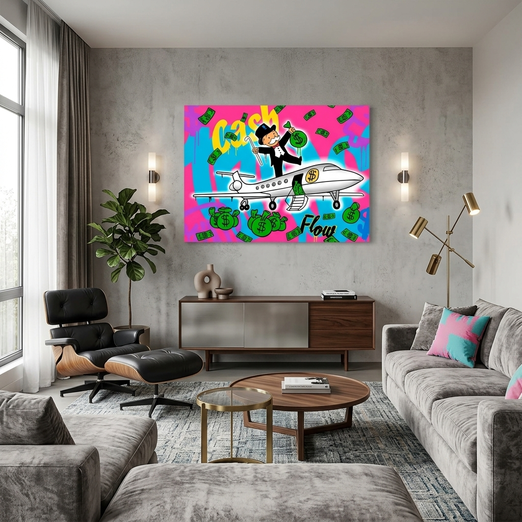 Inspirierender Kunstdruck auf Leinwand „Cash Flow“