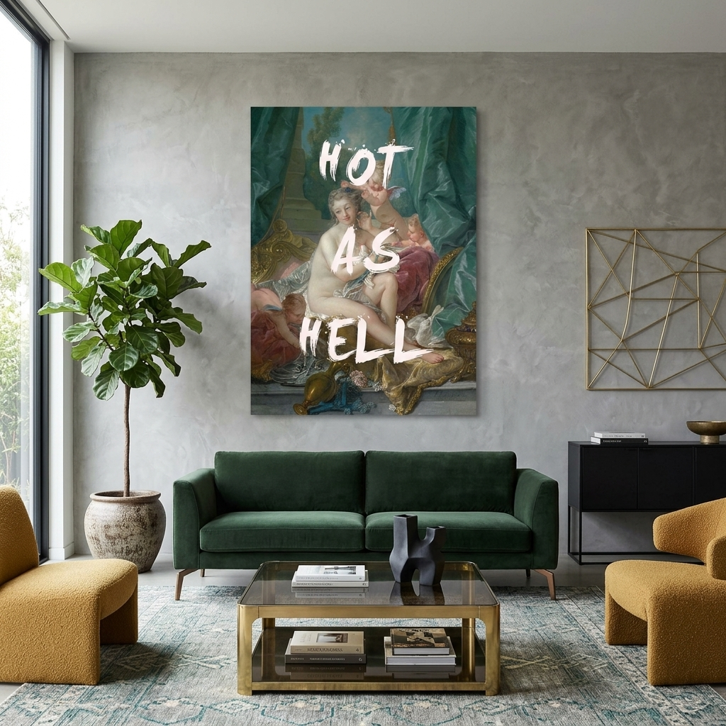 Kunstdruck auf Leinwand, heiß wie die Hölle