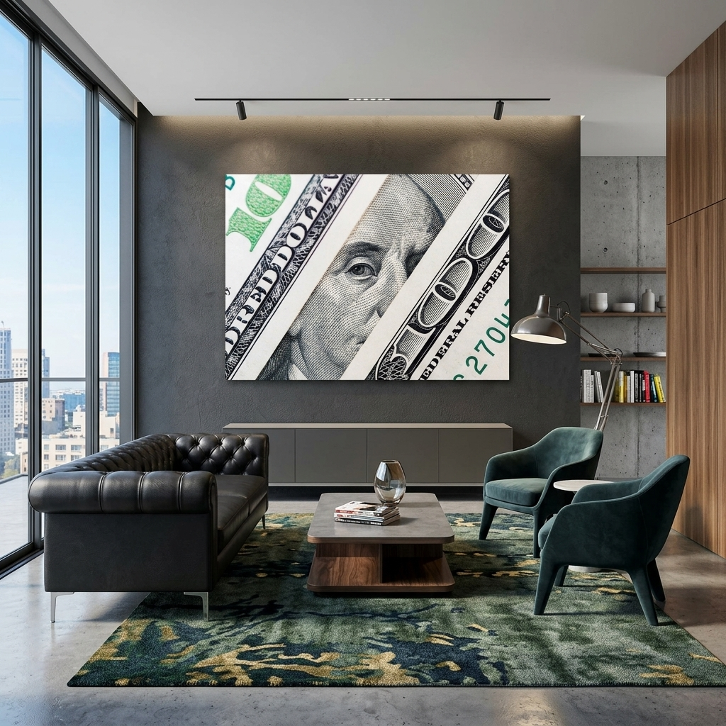 Ins Büro für Motivation $100 Benjamin's View inspirierende Leinwand Wand Kunstdruck