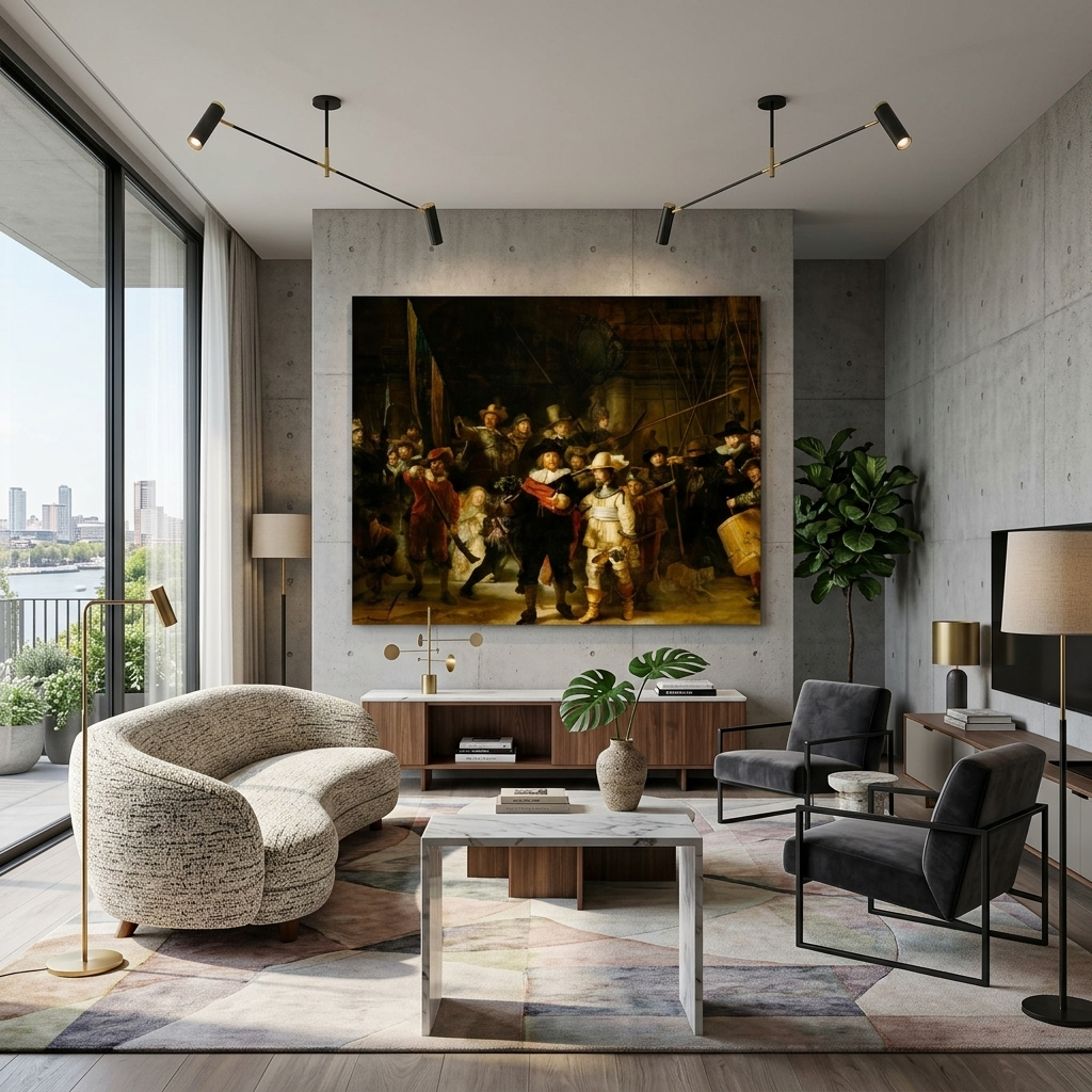 Reproduktion von Nightwatch, Reproduktion auf Leinwand, Kunstdruck
