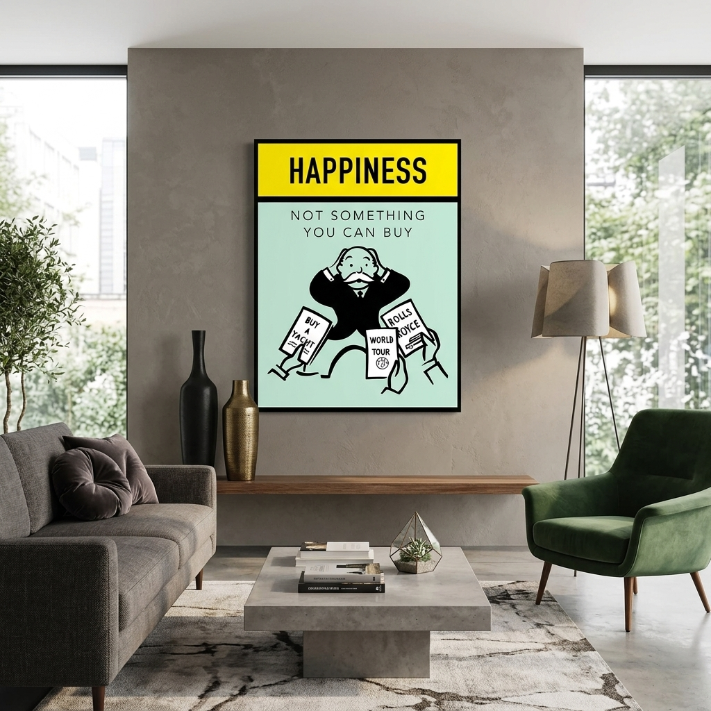 Monopoly Happines Canvas Wall Art Print