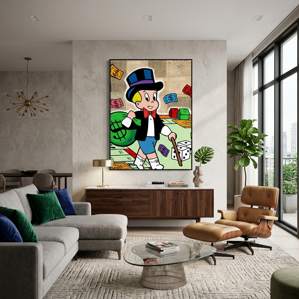 Monopoly Richie Rich Leinwand Wand Kunstdruck