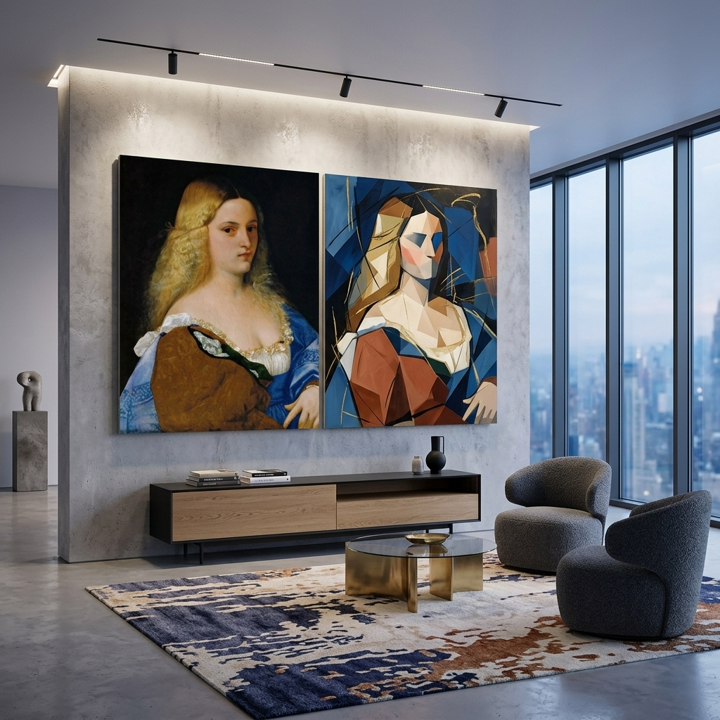 Reproduktion „Violante“ von Tizian, Reproduktion auf Leinwand, Kunstdruck