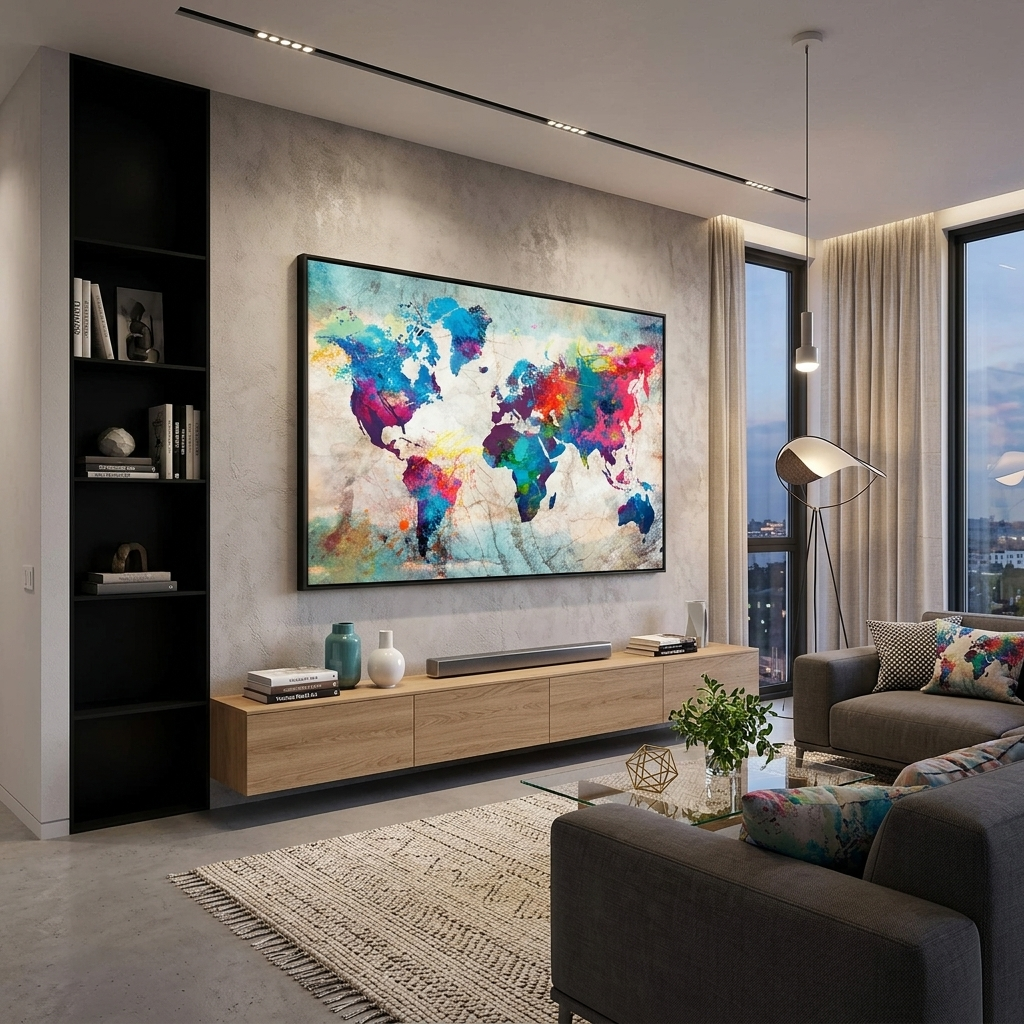 Leinwandbild „Weltkarte“ in verschiedenen Farben