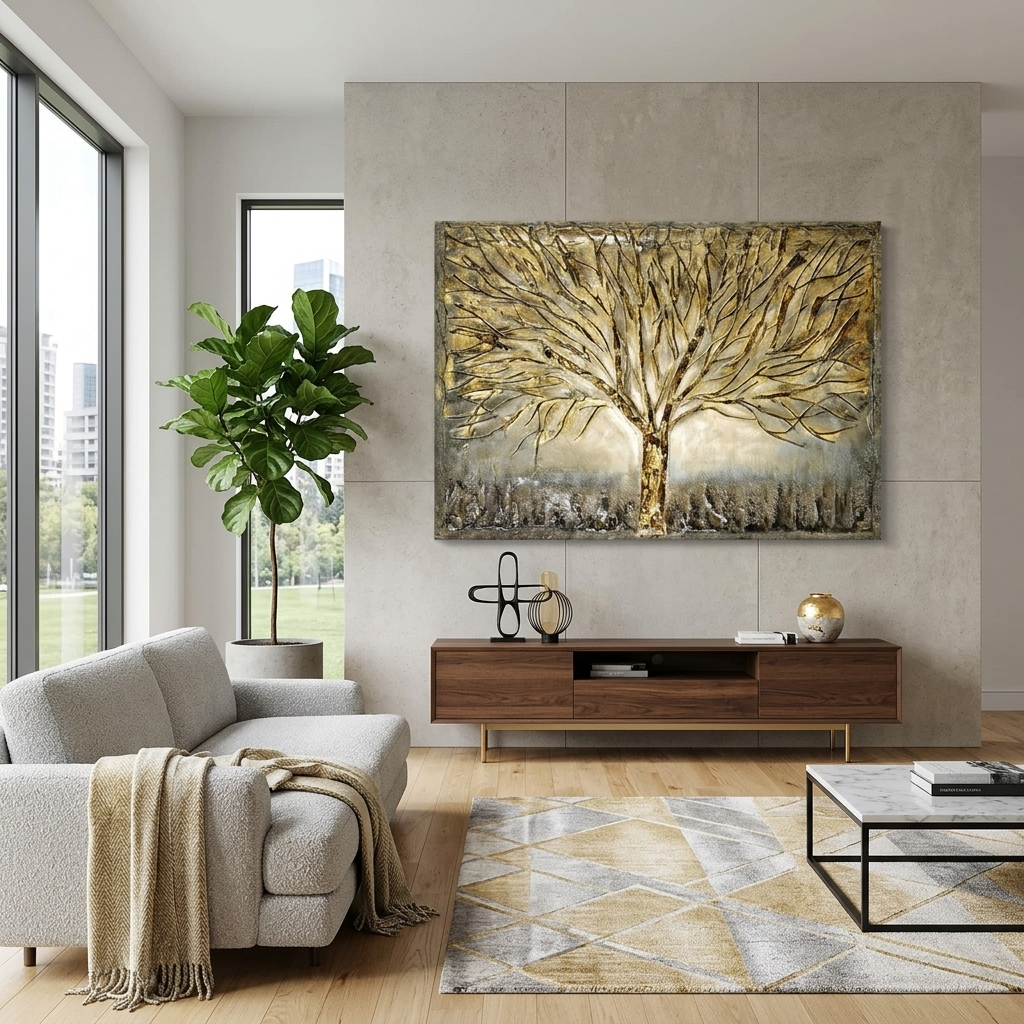 Reproduktion des goldenen Baums auf Leinwand, Kunstdruck