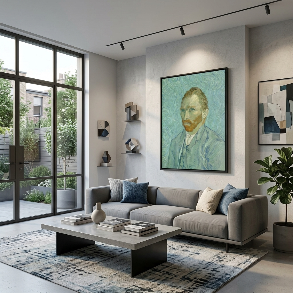 Reproduktion „Selbstporträt 1889“ von Vincent van Gogh, Reproduktion auf Leinwand, Kunstdruck