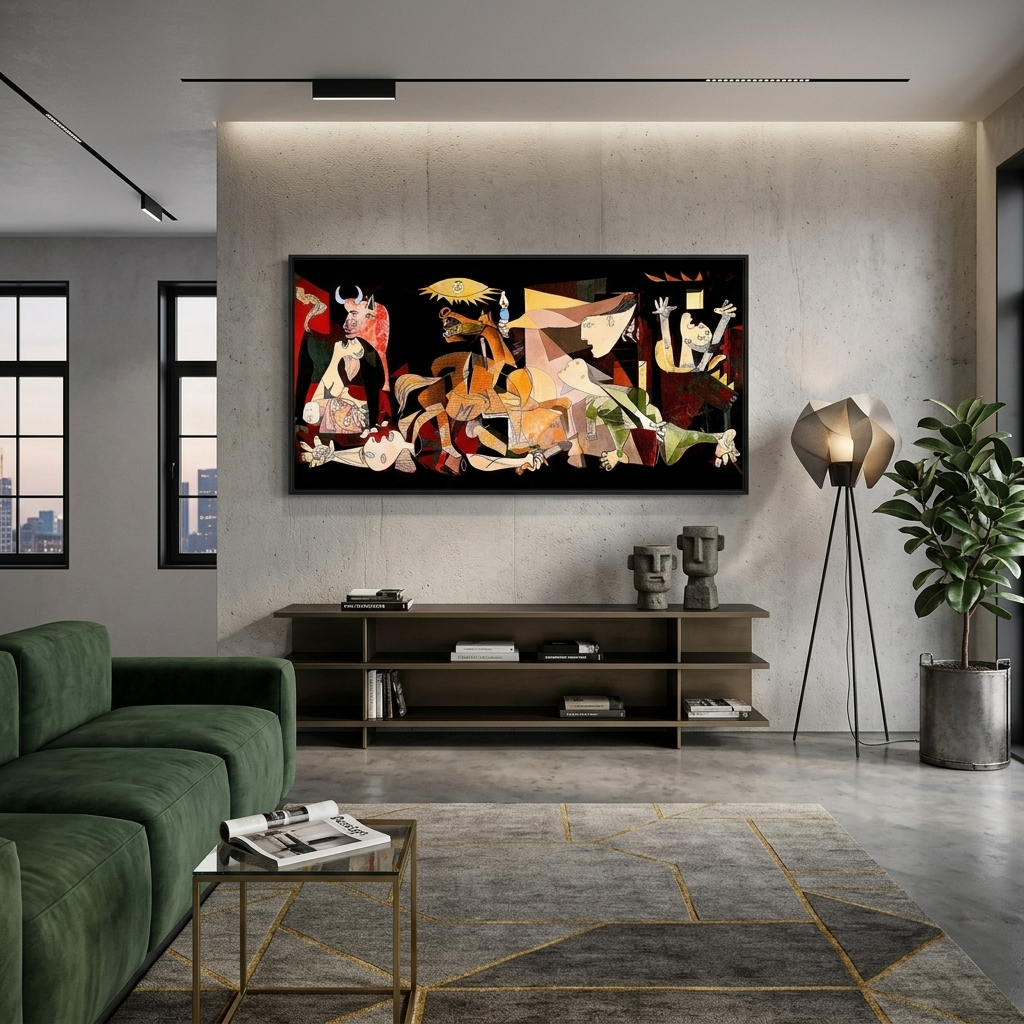 Reproduktion von Pablo Picasso Guernica in Farbe Reproduktion Leinwand Wand Kunstdruck