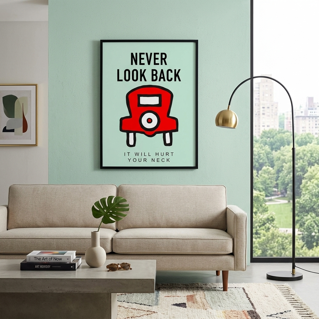 Monopoly Never look back Canvas Wall Art Print