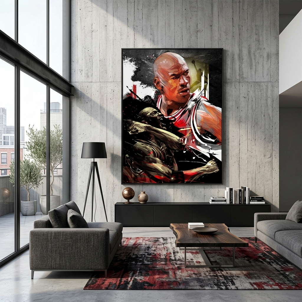 Basketball player Michael Jordan Canvas Wall Art Print