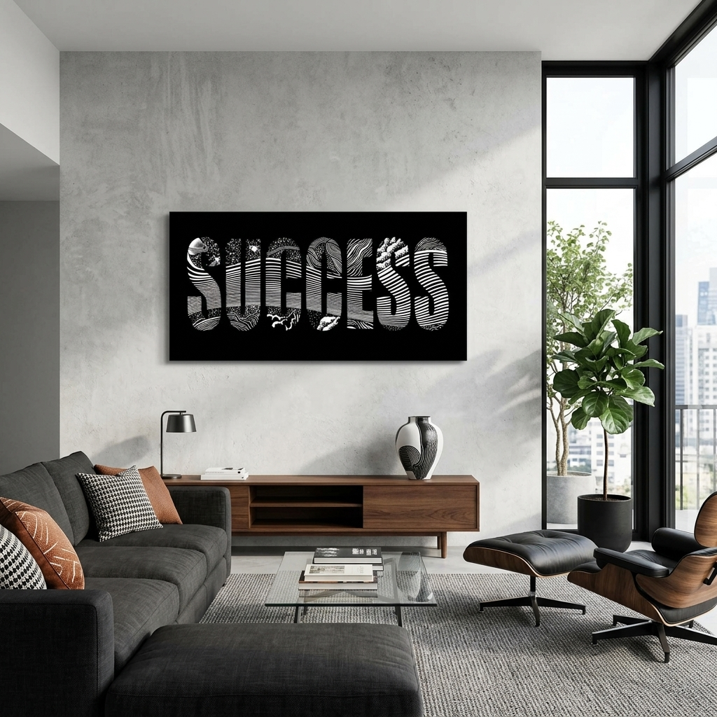 Für Motivation Erfolg Motivierender Leinwand-Kunstdruck
