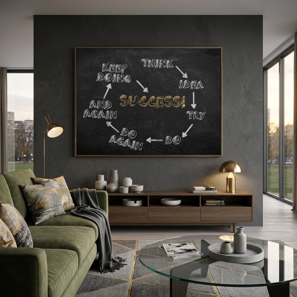 „DON'T STOP KEEP GOING“ – motivierender Kunstdruck auf Leinwand