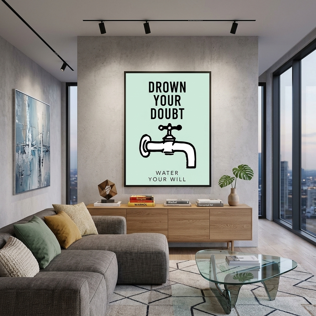Monopoly Drown your doubt Canvas Wall Art Print