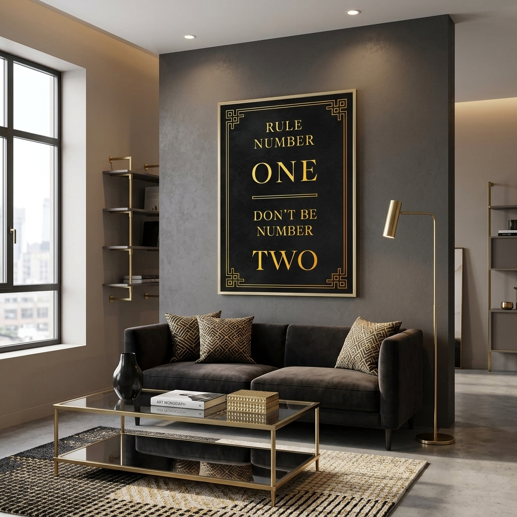 For motivation Rule number one - don't be number two Motivational Canvas Wall Art Print